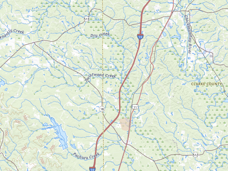 Radar-estimated hail-size map of the storm over Pachuta, MS on Aug 20, 2026