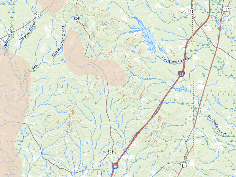 Radar-estimated hail-size map of the storm over Paulding, MS on Apr 24, 2026