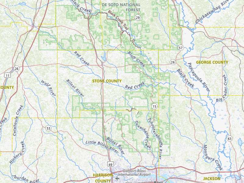 Radar-estimated hail-size map of the storm over Perkinston, MS on Jul 6, 2026