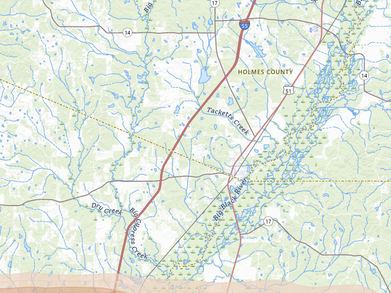 Radar-estimated hail-size map of the storm over Pickens, MS on Apr 28, 2026