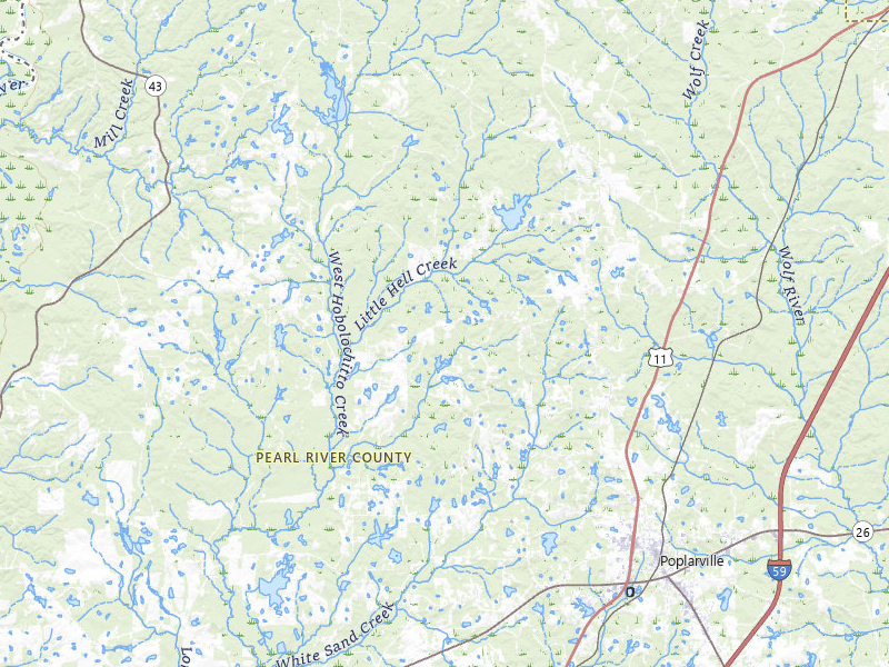 NEXRAD radar-signature map of the hail over Poplarville, MS