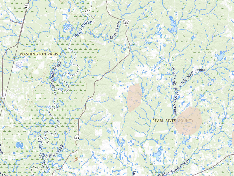 Radar-estimated hail-size map of the storm over Poplarville, MS on Apr 29, 2026