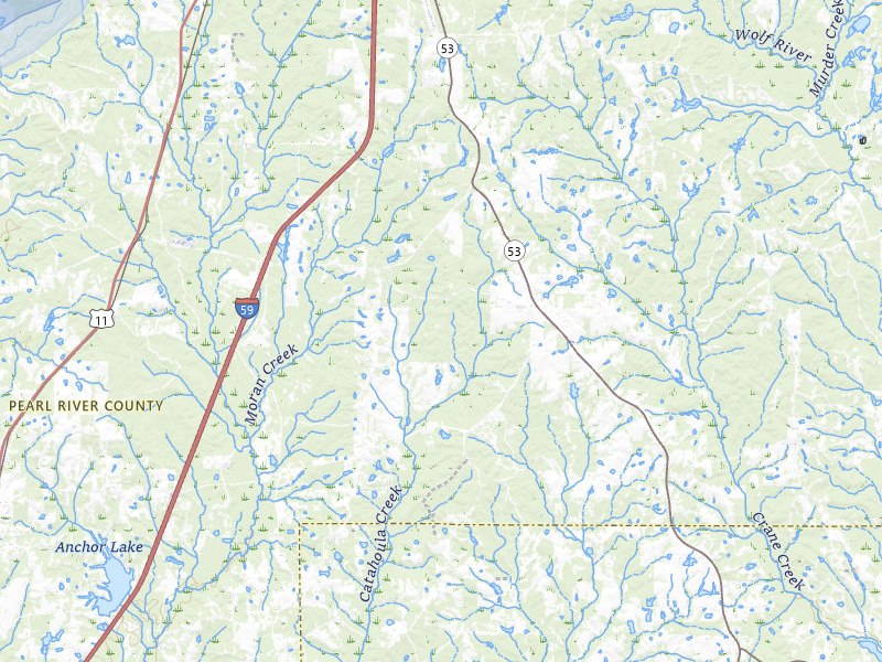 NEXRAD radar-signature map of the hail storm over Poplarville, MS on Aug 21, 2026