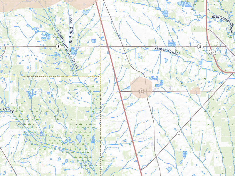 Radar-estimated hail-size map of the storm over Prairie, MS on Apr 28, 2026