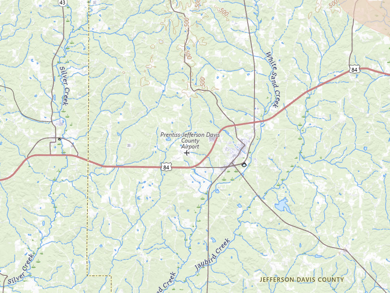 Radar-estimated hail-size map of the storm over Prentiss, MS on Apr 29, 2026