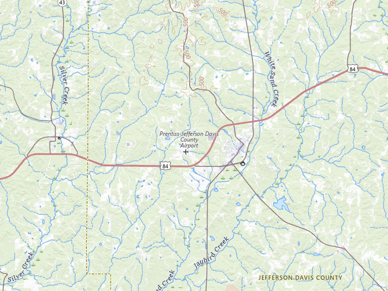 Radar-estimated hail-size map of the storm over Prentiss, MS on Jul 4, 2026
