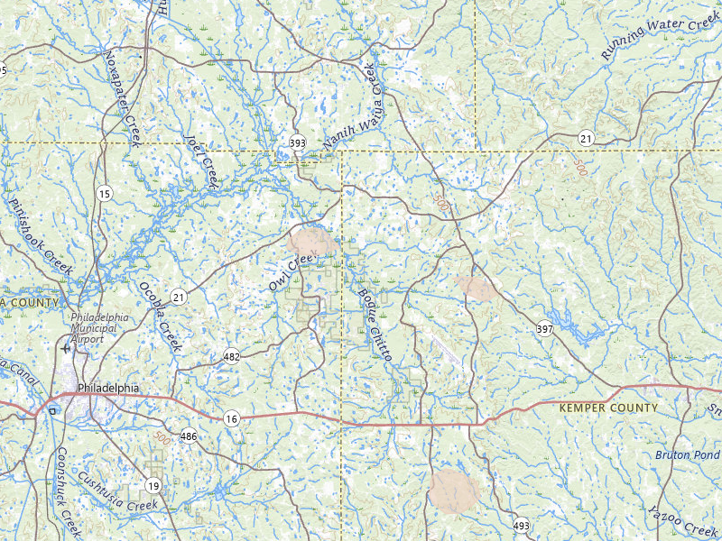 Radar-estimated hail-size map of the storm over Preston, MS on May 10, 2026