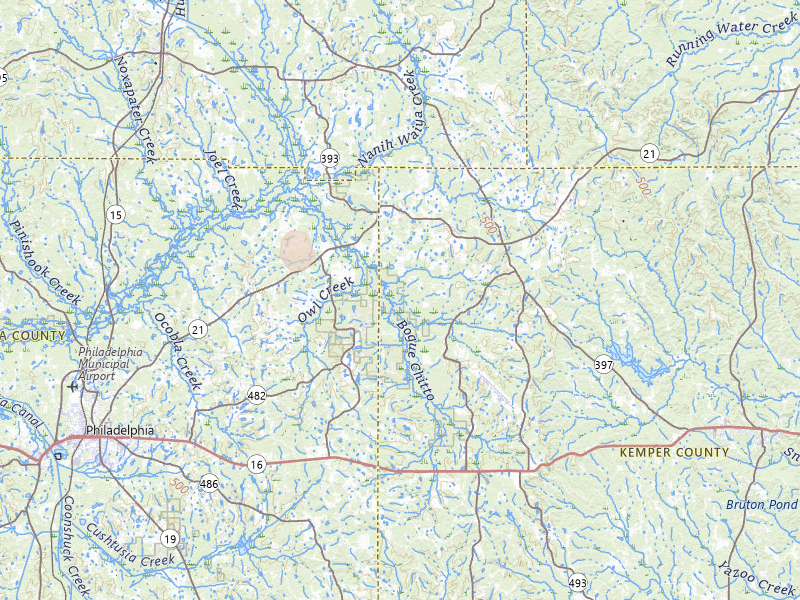 Radar-estimated hail-size map of the storm over Preston, MS on Jul 20, 2026