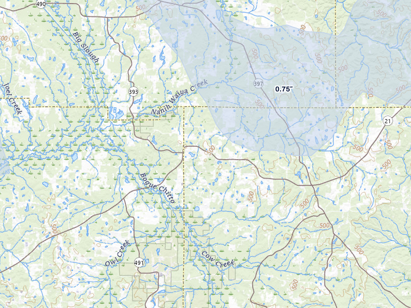 NEXRAD radar-signature map of the hail storm over Preston, MS on Aug 26, 2026