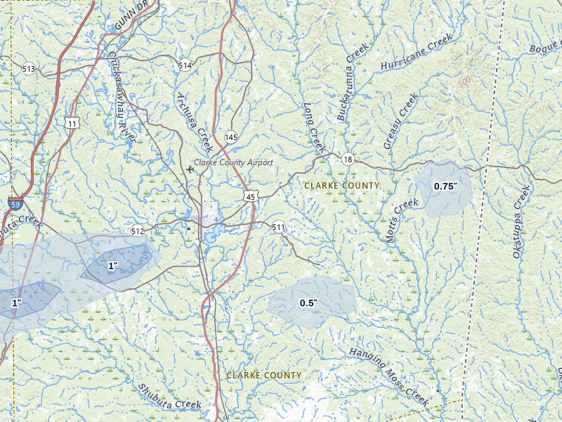 NEXRAD radar-signature map of the hail storm over Quitman, MS on May 6, 2026