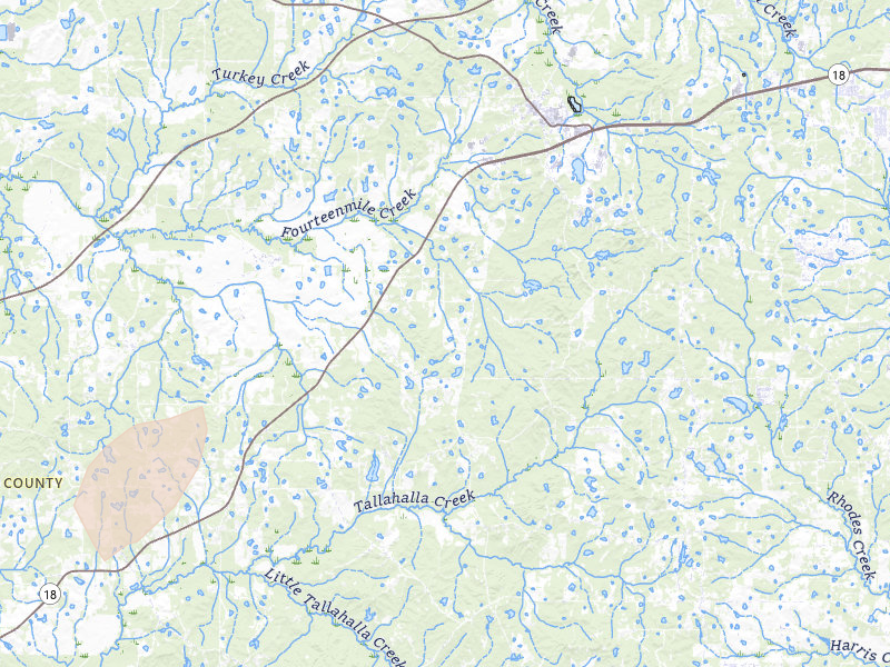 Radar-estimated hail-size map of the storm over Raymond, MS on Mar 7, 2026