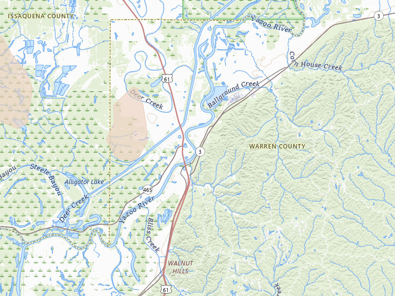 Radar-estimated hail-size map of the storm over Redwood, MS on Apr 28, 2026