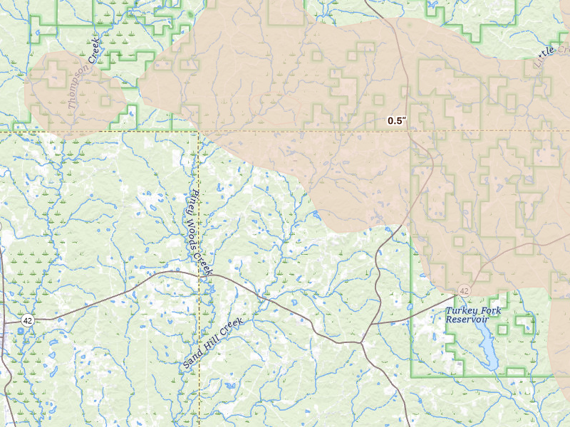 Radar-estimated hail-size map of the storm over Richton, MS on Apr 29, 2026