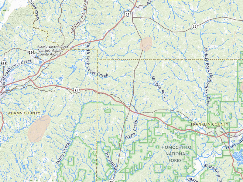 Radar-estimated hail-size map of the storm over Roxie, MS on Mar 7, 2026