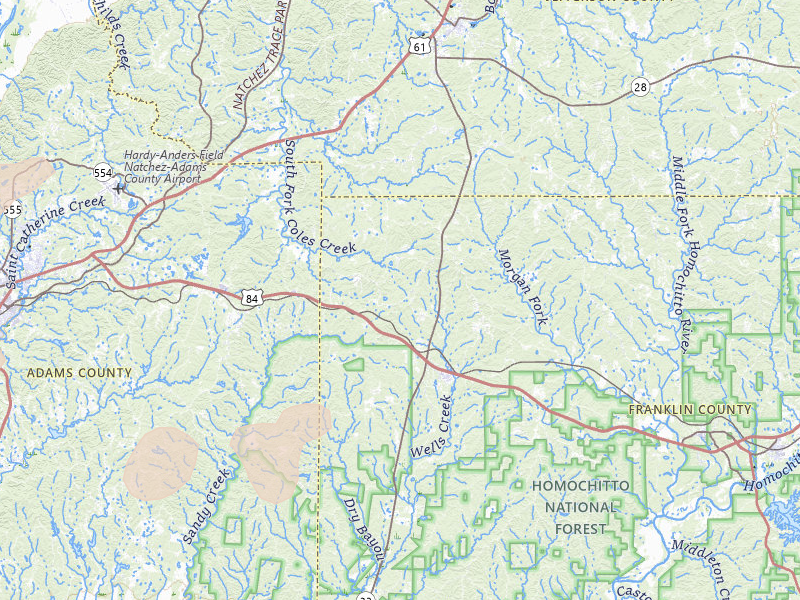 Radar-estimated hail-size map of the storm over Roxie, MS on Mar 15, 2026