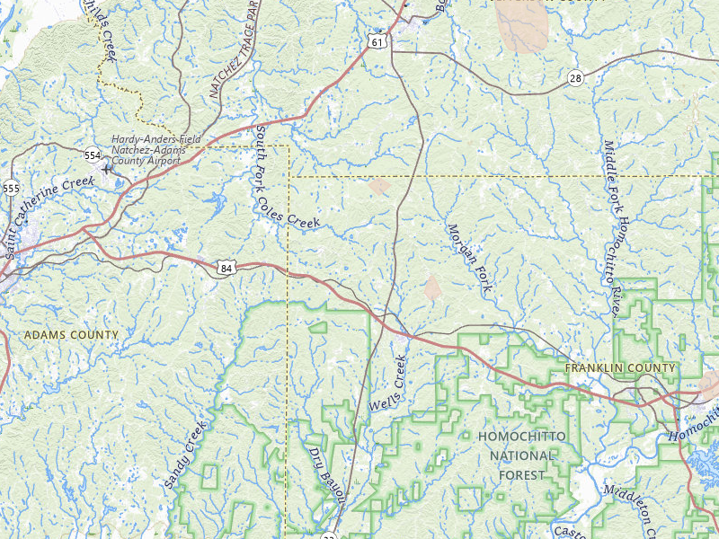 Radar-estimated hail-size map of the storm over Roxie, MS on Apr 25, 2026