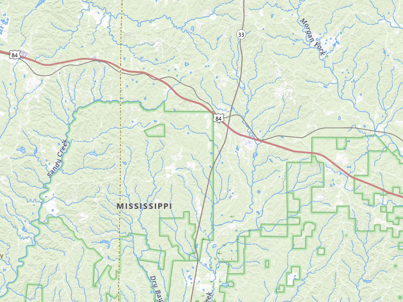 Radar-estimated hail-size map of the storm over Roxie, MS on Jun 23, 2026