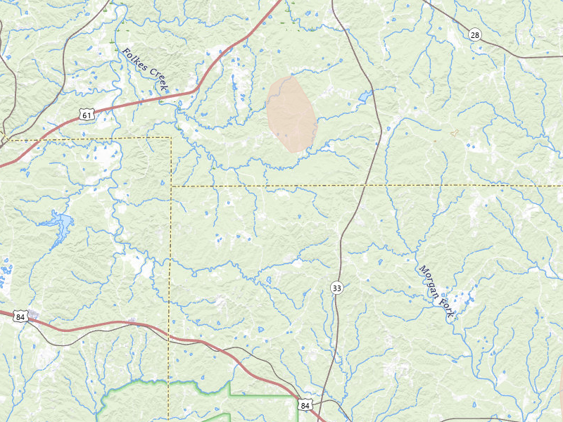 Radar-estimated hail-size map of the storm over Roxie, MS on Aug 21, 2026