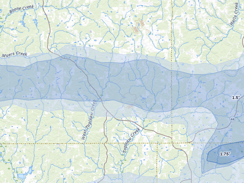 NEXRAD radar-signature map of the hail storm over Ruth, MS on May 6, 2026