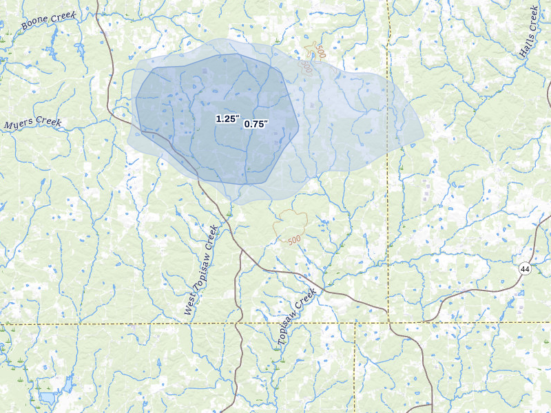 NEXRAD radar-signature map of the hail storm over Ruth, MS on Jun 1, 2026