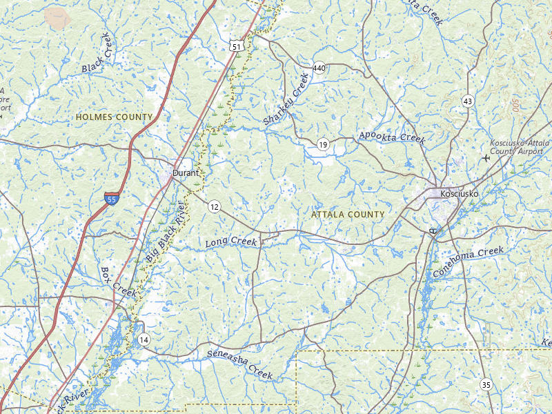 Radar-estimated hail-size map of the storm over Sallis, MS on Jun 1, 2026