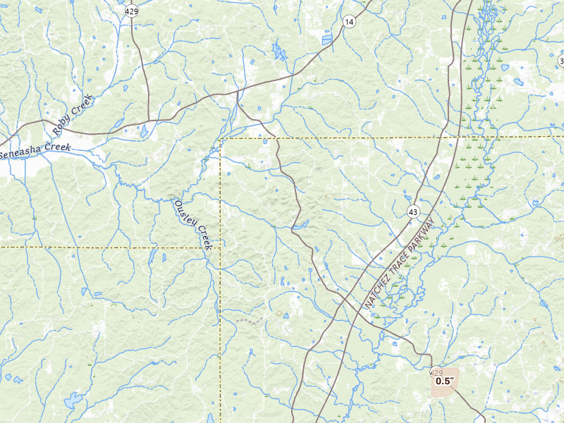 Radar-estimated hail-size map of the storm over Sallis, MS on Jun 2, 2026