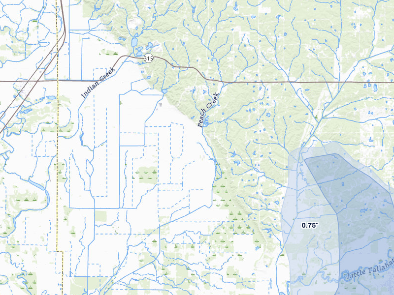 NEXRAD radar-signature map of the hail storm over Sardis, MS on Jul 1, 2026