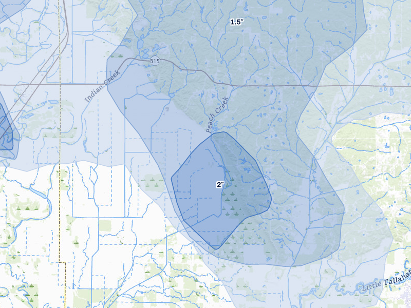 NEXRAD radar-signature map of the hail storm over Sardis, MS on Aug 20, 2026