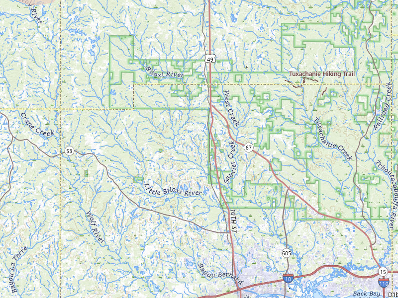 Radar-estimated hail-size map of the storm over Saucier, MS on Apr 24, 2026