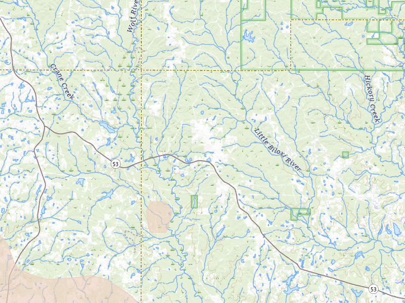 Radar-estimated hail-size map of the storm over Saucier, MS on May 9, 2026