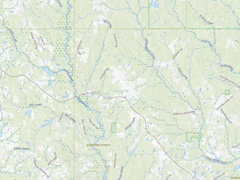 NEXRAD radar-signature map of the hail storm over Saucier, MS on Aug 26, 2026