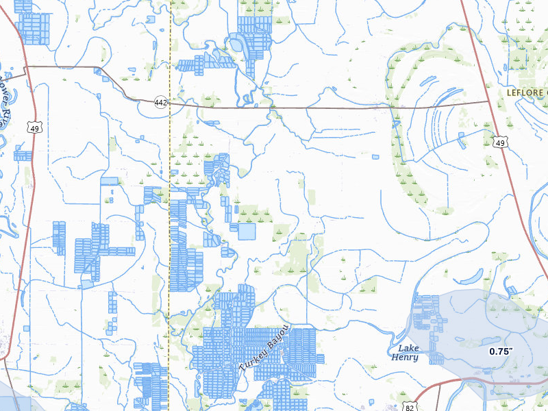 NEXRAD radar-signature map of the hail storm over Schlater, MS on Jul 29, 2026
