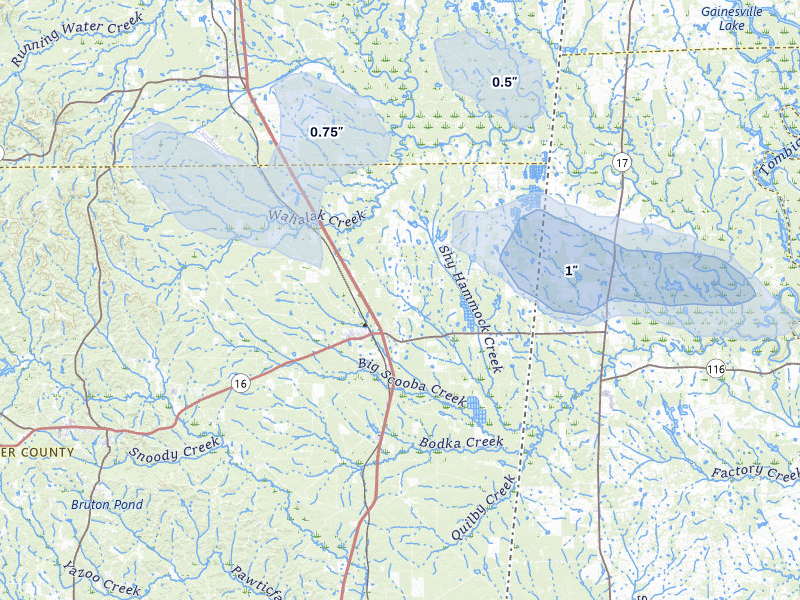NEXRAD radar-signature map of the hail storm over Scooba, MS on Apr 28, 2026