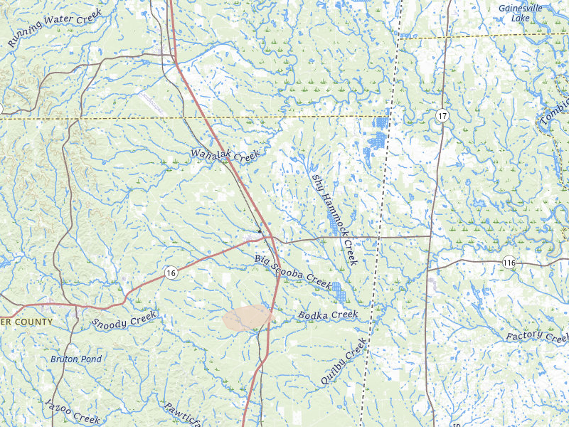 Radar-estimated hail-size map of the storm over Scooba, MS on Jul 1, 2026