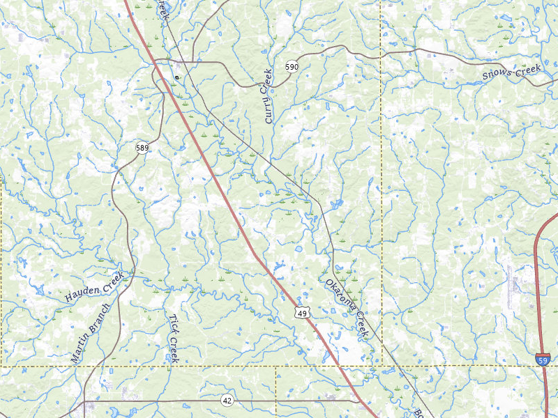 Radar-estimated hail-size map of the storm over Seminary, MS on May 6, 2026