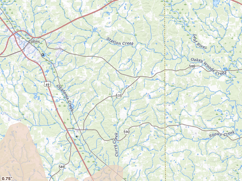 Radar-estimated hail-size map of the storm over Seminary, MS on Jun 18, 2026