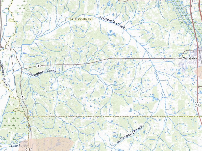 Radar-estimated hail-size map of the storm over Senatobia, MS on Apr 27, 2026