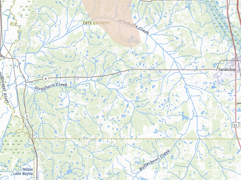 Radar-estimated hail-size map of the storm over Senatobia, MS on Jun 1, 2026