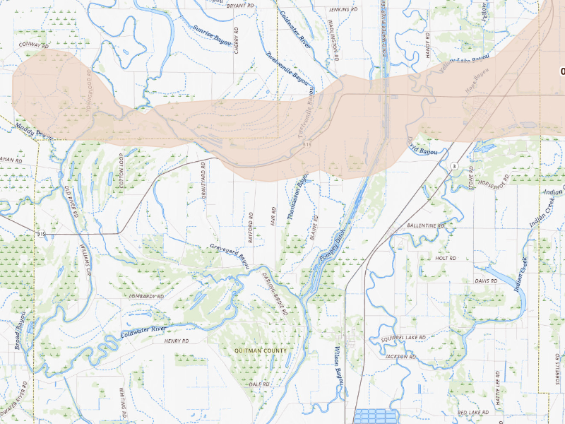 Radar-estimated hail-size map of the storm over Sledge, MS