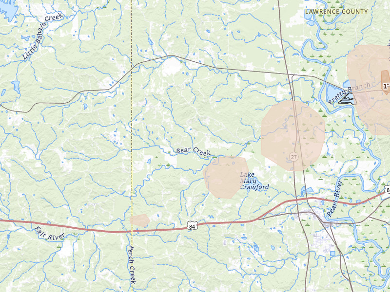 Radar-estimated hail-size map of the storm over Sontag, MS on Mar 9, 2026