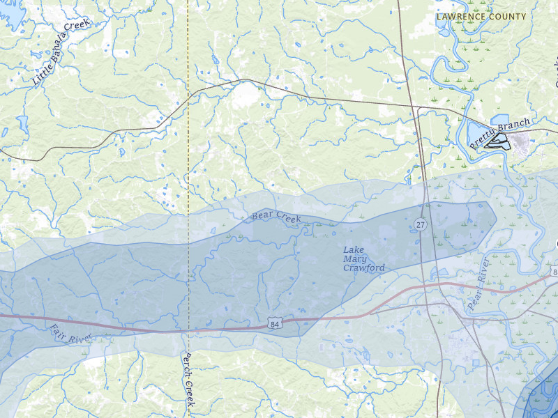 NEXRAD radar-signature map of the hail storm over Sontag, MS on May 6, 2026
