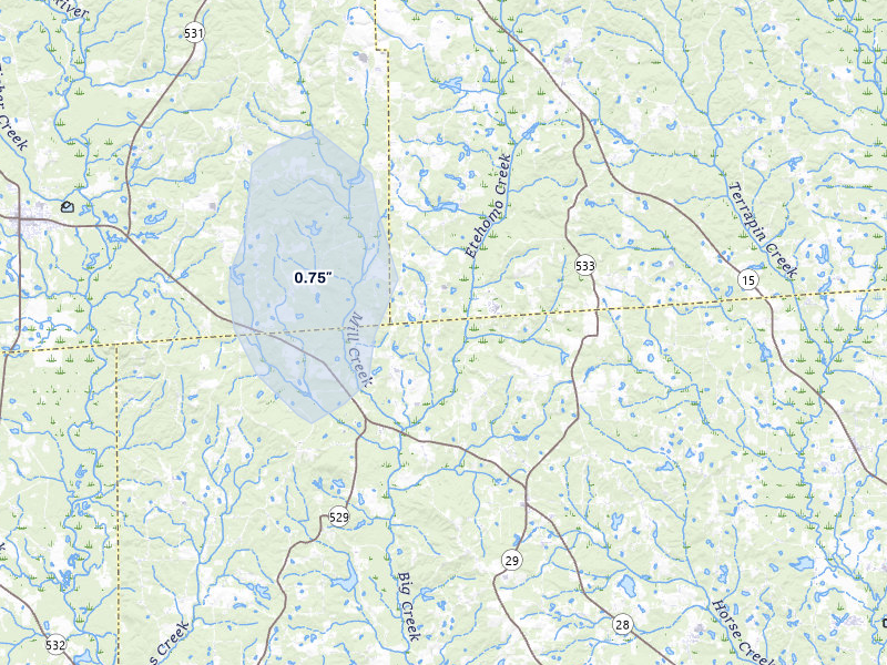 NEXRAD radar-signature map of the hail storm over Soso, MS on Jan 9, 2026