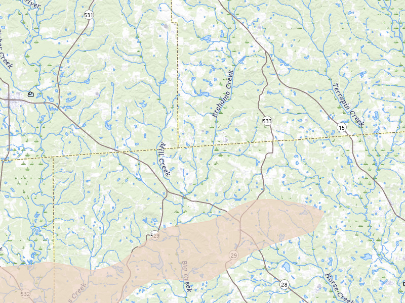 Radar-estimated hail-size map of the storm over Soso, MS on May 6, 2026