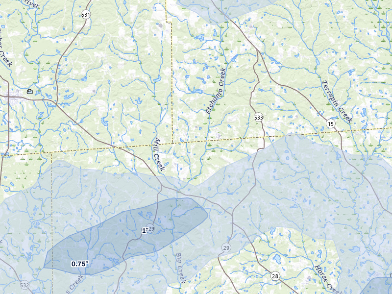 NEXRAD radar-signature map of the hail storm over Soso, MS on May 6, 2026