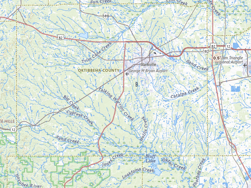 Radar-estimated hail-size map of the storm over Starkville, MS on May 22, 2026