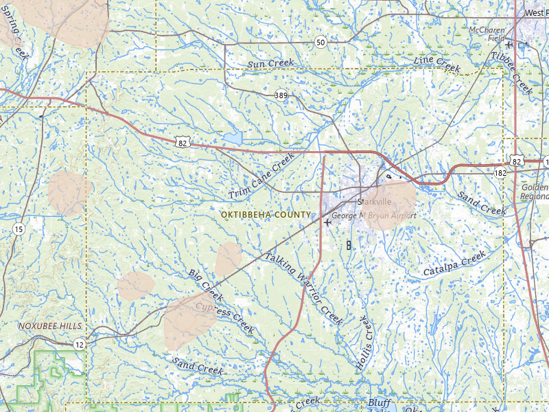 Radar-estimated hail-size map of the storm over Starkville, MS on Aug 19, 2026