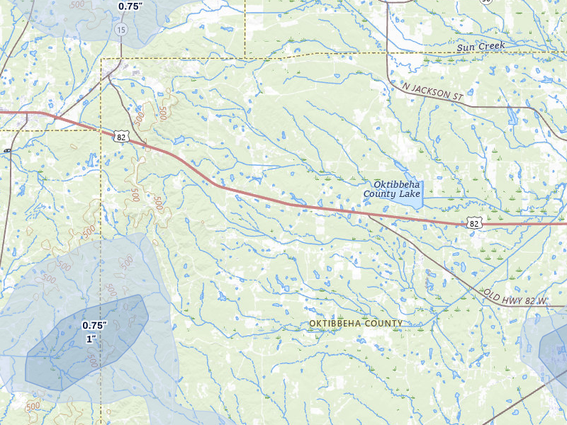 NEXRAD radar-signature map of the hail storm over Starkville, MS on Aug 19, 2026