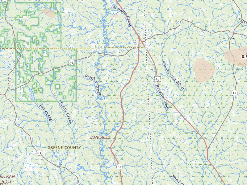 Radar-estimated hail-size map of the storm over State Line, MS on Jun 19, 2026