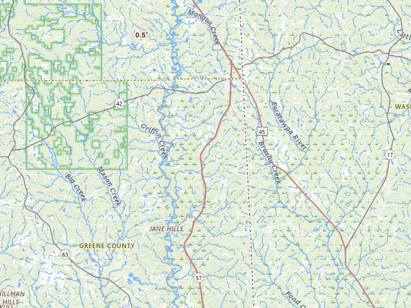 Radar-estimated hail-size map of the storm over State Line, MS on Jul 31, 2026