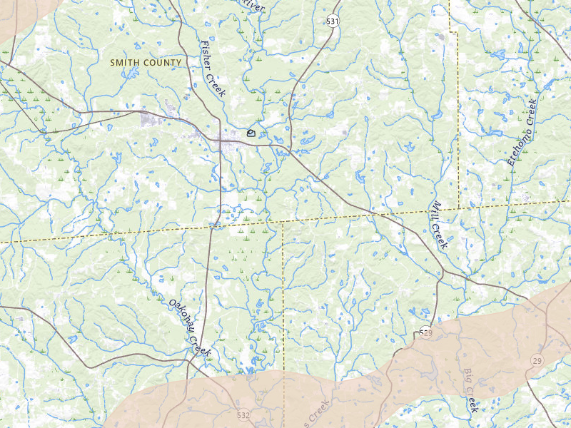 Radar-estimated hail-size map of the storm over Taylorsville, MS on May 6, 2026